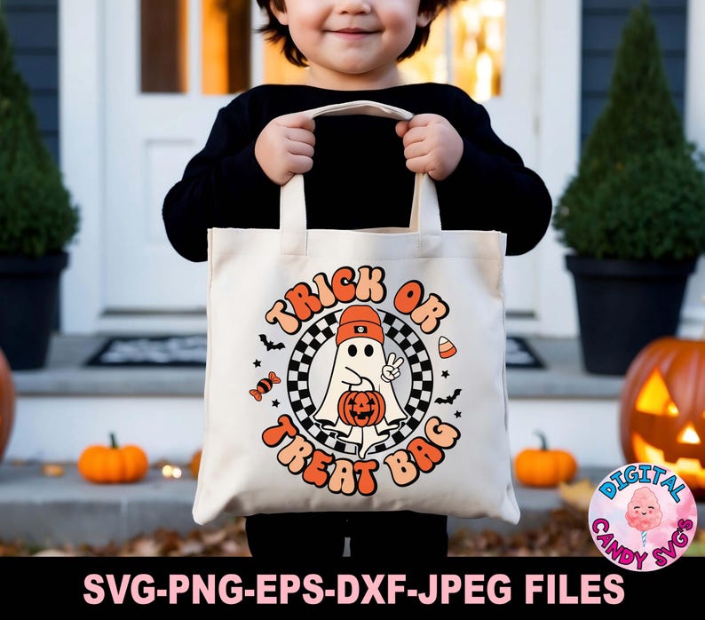 Trick or Treat Bag Svg Png, Halloween Svg, Kids Halloween Svg Png, No ...