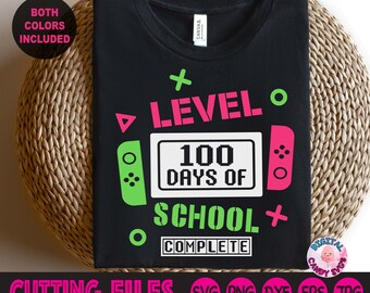 Level 100 Days of School Completed Svg, Happy 100 Days of School Svg, 100 Days Video Game Svg, 100 Days Gamer Shirt Svg, 100 Days Svg, PNG