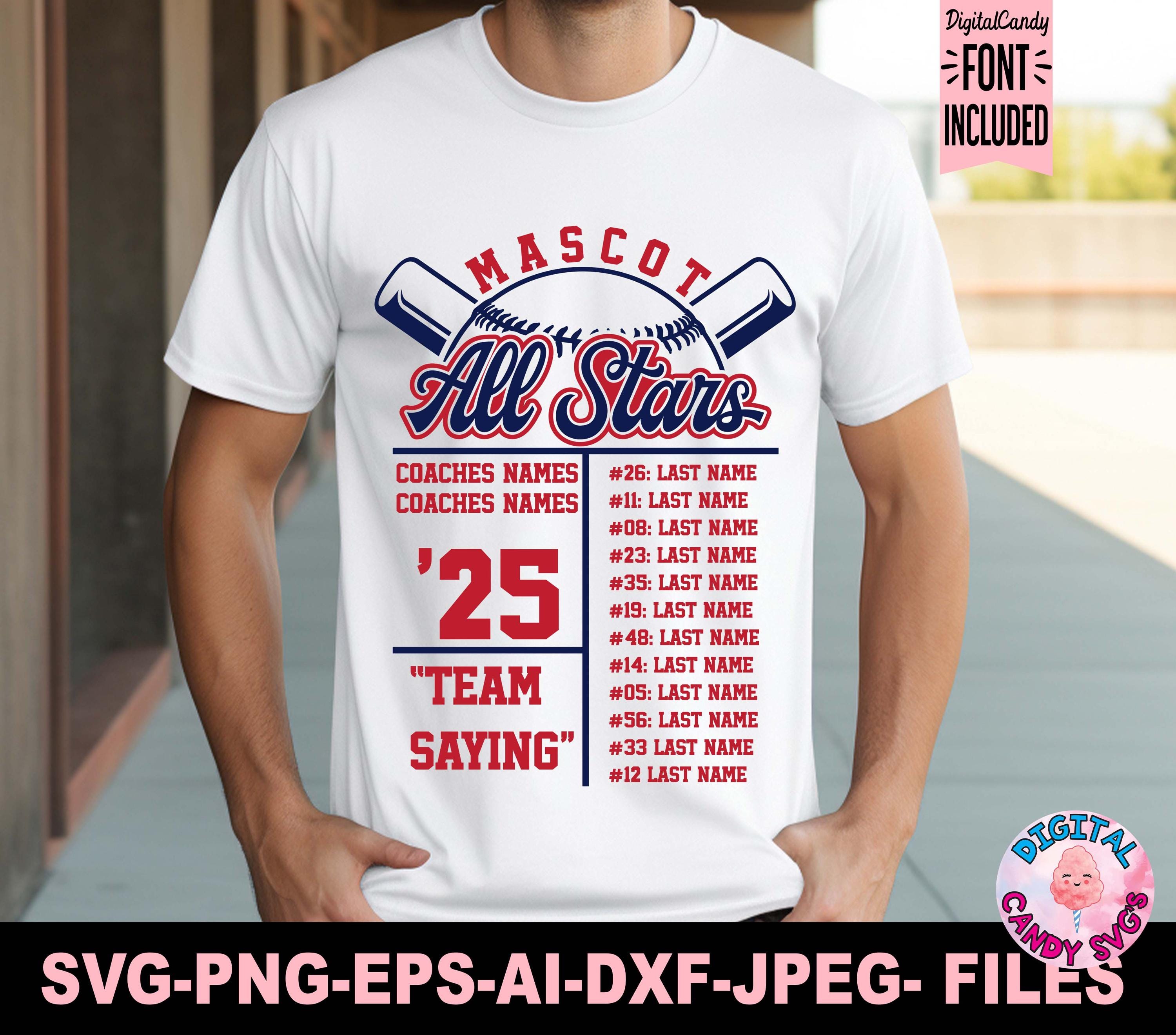 All Stars Roster Template Svg Png, Baseball Svg Png, All Stars Svg Png ...