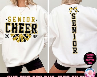 Cheer Senior Svg Png, Senior 2026 Svg, Senior Svg, Graduate Svg, Graduation Svg, Class of 2026 Svg, 2026 Grad Svg, Svg Files for Cricut, PNG