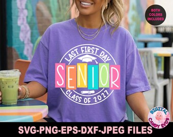 Dernier premier jour d'école - Sénior 2027 Png, Svg de remise des diplômes rétro, classe de 2027 Svg, fichiers Svg pour Cricut, Dernier premier jour Svg, Svg senior