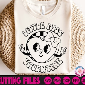 Kleine Miss Valentine Svg, Retro Valentines Svg, Meisjes Valentines Svg, Valentijnsdag Svg, Bestanden voor Cricut, Mama's Valentine Svg, PNG