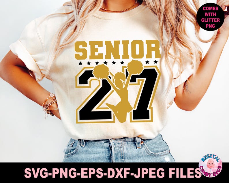 シニア応援 SVG PNG、シニア 2027 SVG、シニア SVG、卒業生 SVG、卒業式 SVG、2027 年卒業クラス SVG、2027 卒業生 SVG、Cricut 用 SVG ファイル、PNG 画像 5