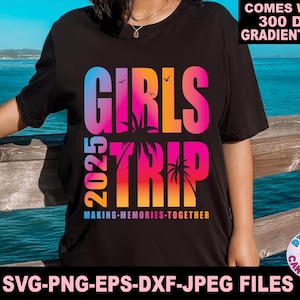 女子旅行2025 SVG PNG、女子休暇 SVG PNG、夏 SVG PNG、女子週末旅行 SVG、バケーションモード SVG、旅行 SVG PNG、Cricut用SVGファイル