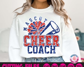 Cheer Coach Svg Png, Cheer Svg Png, Cheerleading Svg, Cheerleader Svg, Pom poms Svg, Svg Files for Cricut, Cheer Team Template Svg, Football