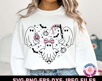 Coquette Ghost Svg Png, Coquette Halloween Svg Png, Pink Ghost Svg Png, Ghost Collage Svg PNG, Halloween Svg Png, Svg Files For Cricut, Cute
