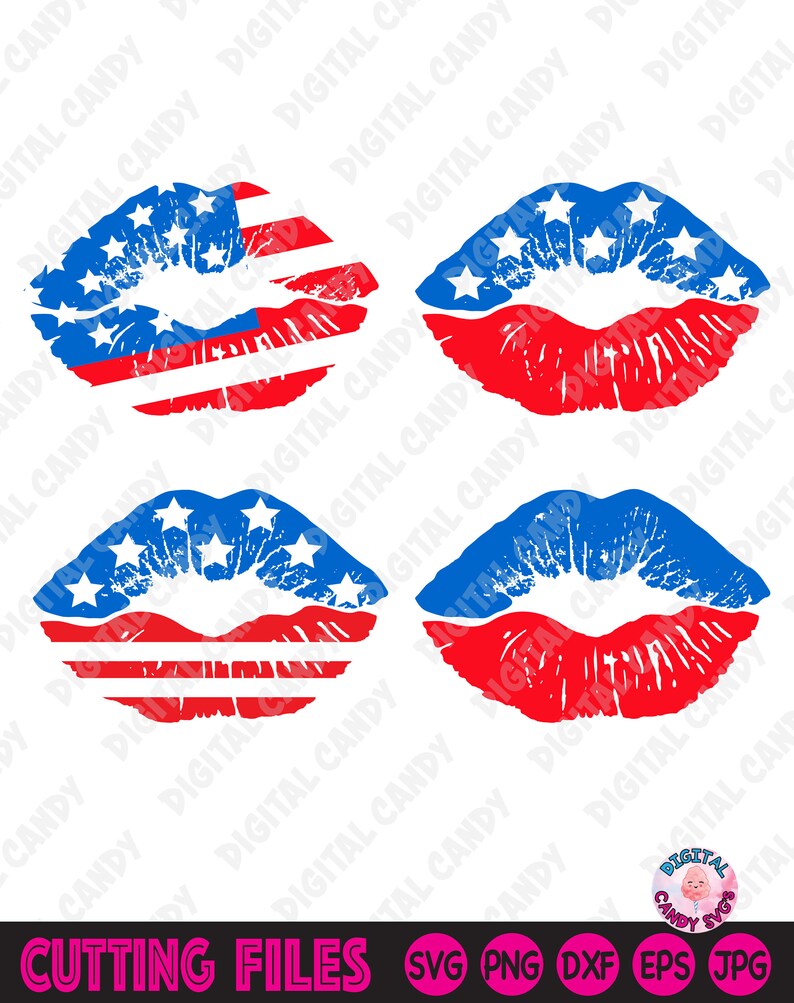 American Flag Lips Svg, Patriotic Lips Svg, 4th of July Svg, Grunge ...