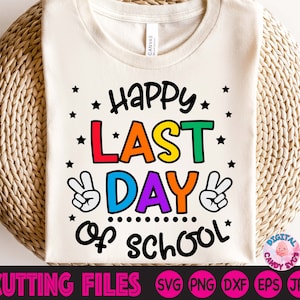 Gelukkige laatste schooldag Svg, scholen uit voor de zomer Svg, laatste schooldag Svg, leraar Svg Png, Peace Out Svg, Svg-bestanden voor Cricut