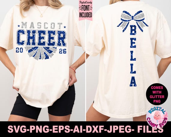 Cheer Svg Png, Cheerleading Svg, Cheerleader Svg, Cheer Mom Svg, Pom poms Svg, Megaphone Svg, Svg Files for Cricut, Cheer Team Template Svg