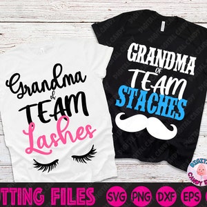 Abuela de Team Lashes, Grandma Team Staches, Gender Reveal Svg, Boy or Girls Svg, Svg Files for Cricut, Silhouette Files, Baby Announcement