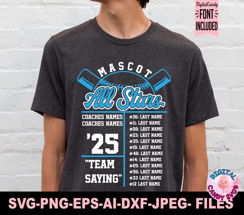 All Stars Roster Template Svg Png, Baseball Svg Png, All Stars Svg Png ...