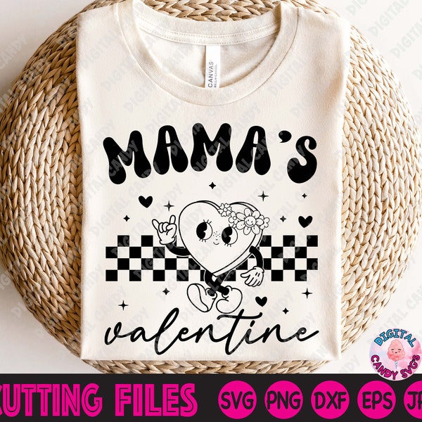 Mama's Valentine Svg, Retro Valentines Svg, Girls Valentines Svg, Valentines Day Svg, Files for Cricut, Silhouette Files, Sweetheart Svg
