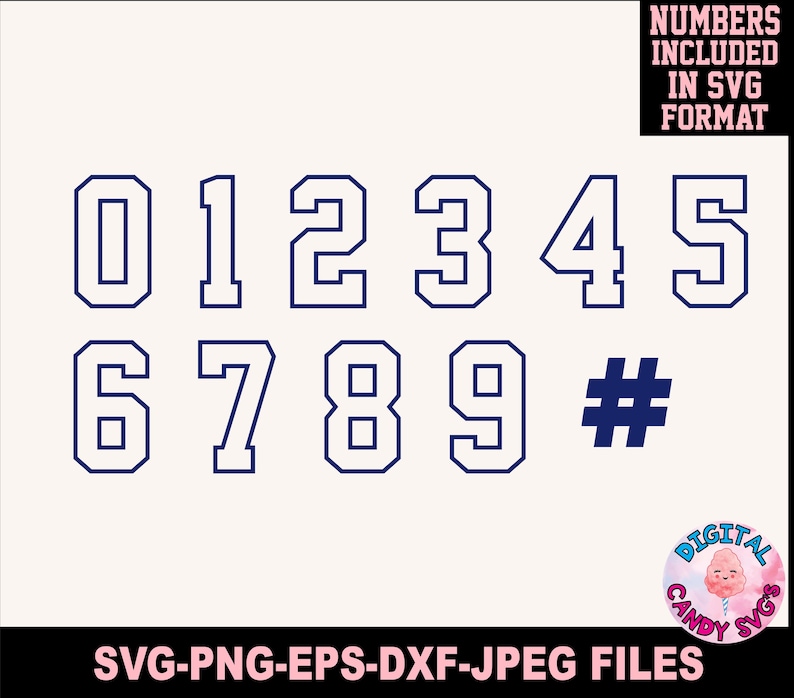 May include: A set of blue outlined numbers and a hash symbol, 0 through 9 and #, in a white background. The numbers are in a bold, blocky font style.
