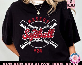 Softball Svg Png, Softball Team Template Svg Png, Softball Mom Svg, Svg Files for Cricut, Softball Team Shirts Svg Png, Softball Logo Svg
