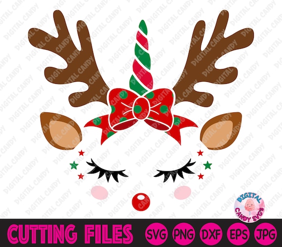 Download Reindeer Unicorn Svg Christmas Unicorn Svg Girls Christmas Etsy