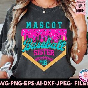 Baseball Schwester Eis Tropf SVG, Benutzerdefinierte Baseball Schneidedatei, Baseball Schneidedatei, Baseball Schneidedatei, Spieltag Schneidedatei, Baseball Schwester Schneidedatei