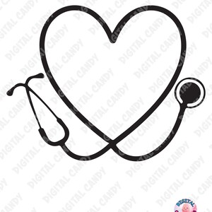 Stethoscope Svg Stethoscope Heart Svg Nurse Svg Nurse - Etsy