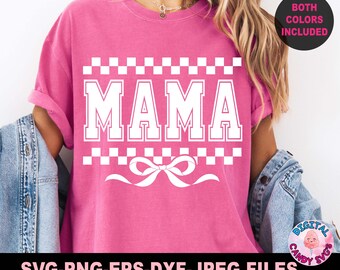 Coquette Bow Mama Svg Png, Mama Svg Png,  Bow Varsity Font Mama Svg, Trendy Mama Svg, Pink Coquette Mama Shirt Design, Svg Files for Cricut