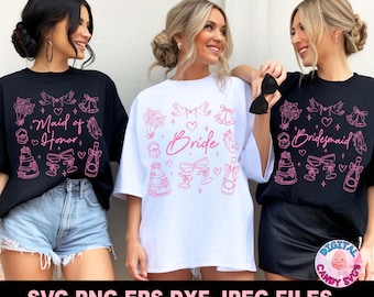 独身パーティー SVG PNG、コケット ブライダル パーティー SVG PNG、花嫁介添人 SVG PNG、花嫁介添人 SVG PNG、花嫁介添人ギフト SVG PNG、バッハ クラブ SVG