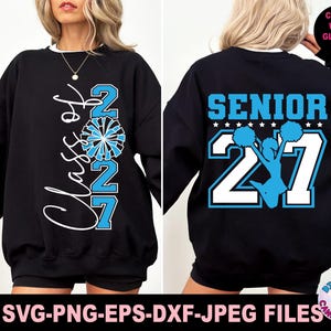 シニア応援 SVG PNG、シニア 2027 SVG、シニア SVG、卒業生 SVG、卒業式 SVG、2027 年卒業クラス SVG、2027 卒業生 SVG、Cricut 用 SVG ファイル、PNG 画像 4
