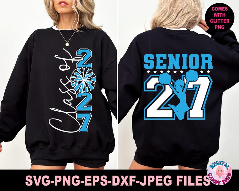 シニア応援 SVG PNG、シニア 2027 SVG、シニア SVG、卒業生 SVG、卒業式 SVG、2027 年卒業クラス SVG、2027 卒業生 SVG、Cricut 用 SVG ファイル、PNG 画像 4