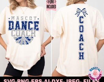Dance Coach Svg Png, Dance Svg Png, Pom Pom Dance Svg Png, Svg Files for Cricut, Dance Team Template Svg, Dance Mom Svg Png, Pom Poms Svg
