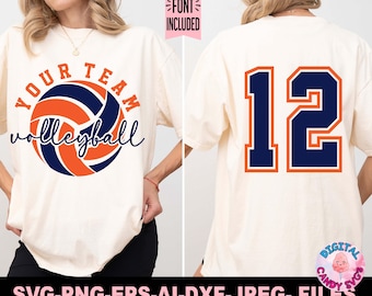 Volleyball Svg Png, Volleyball Team Template Svg Png, Volleyball Mom Svg, Svg Files for Cricut, Volleyball Team Shirts Svg Png, Logo Svg