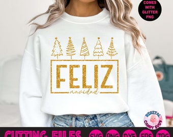 Feliz Navidad Svg, Merry Christmas Svg, Latina Svg, Mexican Svg, Puerto Rican Svg, Svg Files for Cricut, Silhouette Files, Spanish Christmas