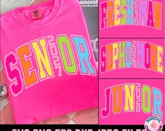 Neon Senior Svg Png, Neon High School Bundle Svg Png, Preppy Back To School Bundle Svg Png, Colorful School Teacher Svg, 1st Day Of School