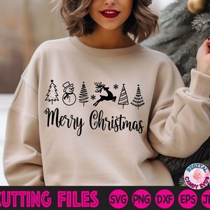 Merry Christmas Svg, Christmas Trees Svg, Holiday Svg, Christmas Svg, Svg Files for Cricut, Silhouette Files, Christmas Vibes Svg, Cozy Svg