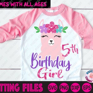 Llama Birthday Svg, Girl's Birthday Svg, Llama Svg, Unicorn Birthday Svg, Svg Files for Cricut, Silhouette Files