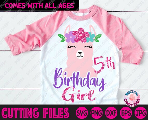 Llama Birthday Svg, Girl's Birthday Svg, Llama Svg, Unicorn Birthday Svg, Svg Files for Cricut, Silhouette Files