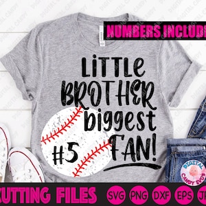 Little Brother Biggest Fan Svg, Esse é meu irmão Svg, Baseball Brother Svg, Baseball Svg, Arquivos Svg para Cricut, Arquivos de silhueta, Baseball Mama