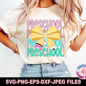 Pré-escolar Svg Png, De volta às aulas Svg, Primeiro dia de aula Svg, Arquivos Svg para Cricut, Coquette Pencil Svg Png, Little Miss Pre-K, Pre-K Svg