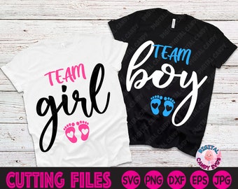 Team Girl Svg, Team Boy Svg, Gender Reveal Svg, Boy or Girls Svg, Expecting Svg, Svg Files for Cricut, Silhouette Files, Baby Announcement
