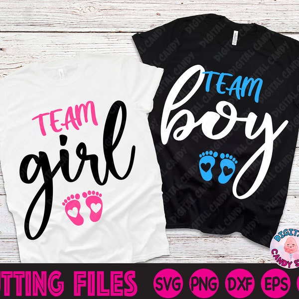 Team Girl Svg, Team Boy Svg, Gender Reveal Svg, Boy or Girls Svg, Expecting Svg, Svg Files for Cricut, Silhouette Files, Baby Announcement