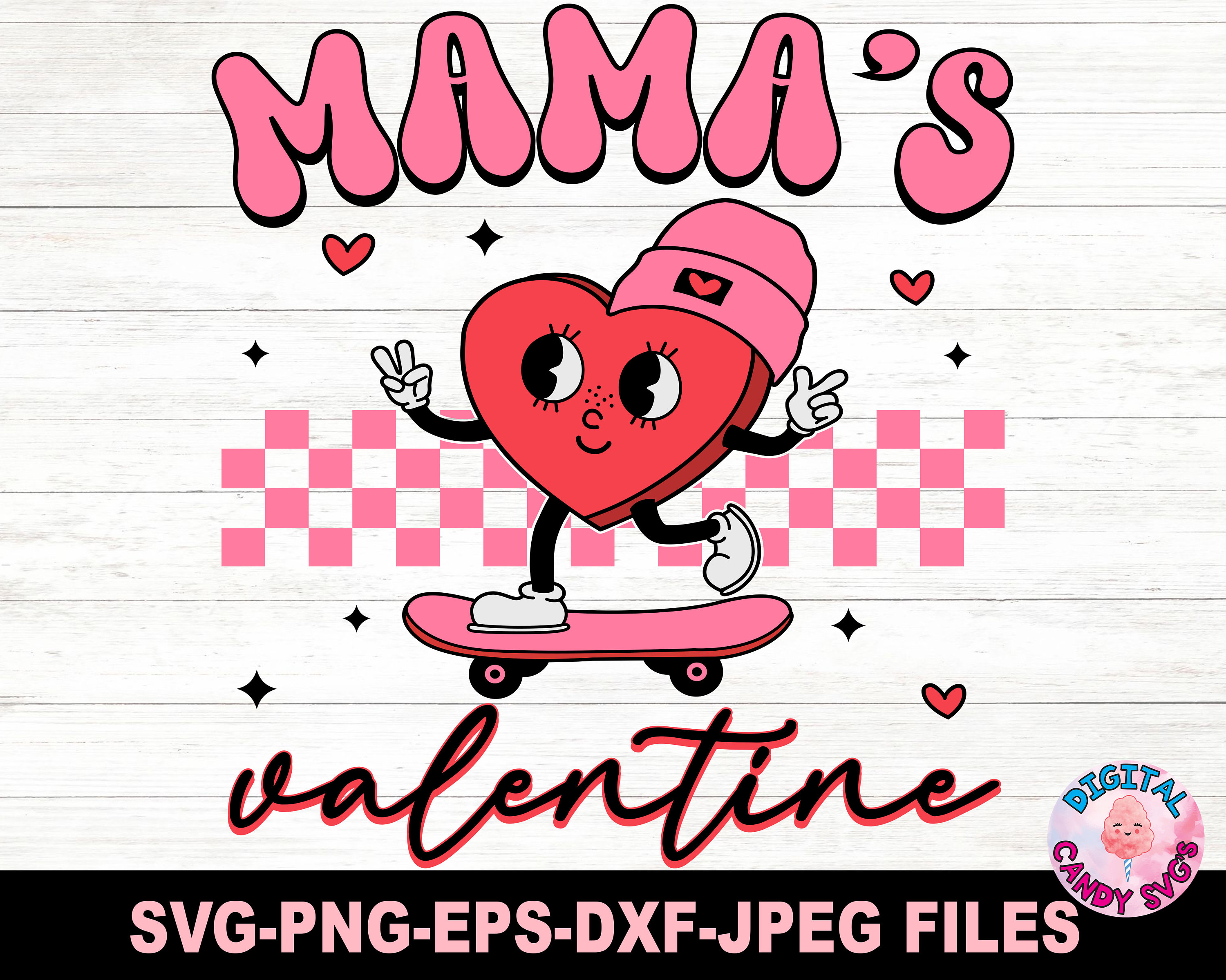 Mama's Valentine Svg, Retro Valentines Svg, Girls Valentines Svg ...