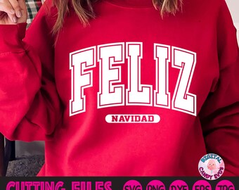 Feliz Navidad Svg, Merry Christmas Svg, Latina Svg, Mexican Svg, Puerto Rican Svg, Svg Files for Cricut, Silhouette Files, Spanish Christmas