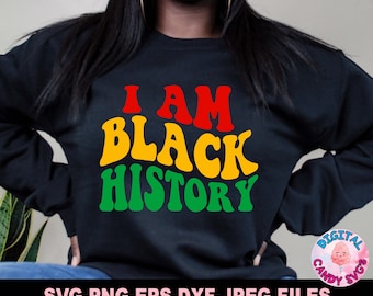 Io sono Black History Svg, Black History Svg, Juneteenth Svg, Black Lives Matter Svg, Black Man Svg, Black Woman Svg, File Svg per Cricut, PNG