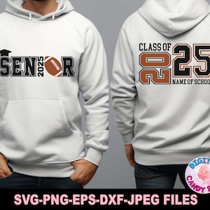 Fútbol Senior 2025 svg, senior svg, clase de 2025 svg, 2025 grad svg, grad svg, graduado svg, graduación svg, archivos svg para Cricut, PNG