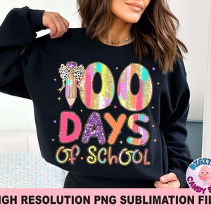 100 dagen school png, coquetteleraar potloodstrik png, schoolleraar png, 100 dagen shirtontwerp, 100e dag meisjes, penseelstreek, glitter