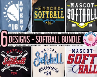 Softball Bundle Svg Png, Softball Team Template Svg Png, Softball Mom Svg, Svg Files for Cricut, Softball Team Shirts Svg Png, Softball Logo