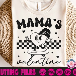 Mamas Valentines SVG, Retro Valentines SVG, jungen Valentines SVG, Valentines Day, Cricut, Silhouette Dateien, Heart Throb svg