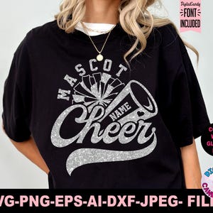 Cheer Svg Png, Cheerleading Svg, Cheerleader Svg, Cheer Mom Svg, Pom poms Svg, Megaphone Svg, Svg Files for Cricut, Cheer Team Template Svg