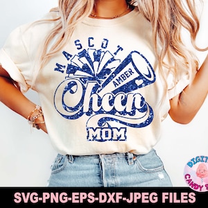 Cheer Mom Svg, Cheer Svg Png, Cheerleading Svg, Cheerleader Svg, Pom poms Svg, Megaphone Svg, Svg Files for Cricut, Cheer Team Template Svg