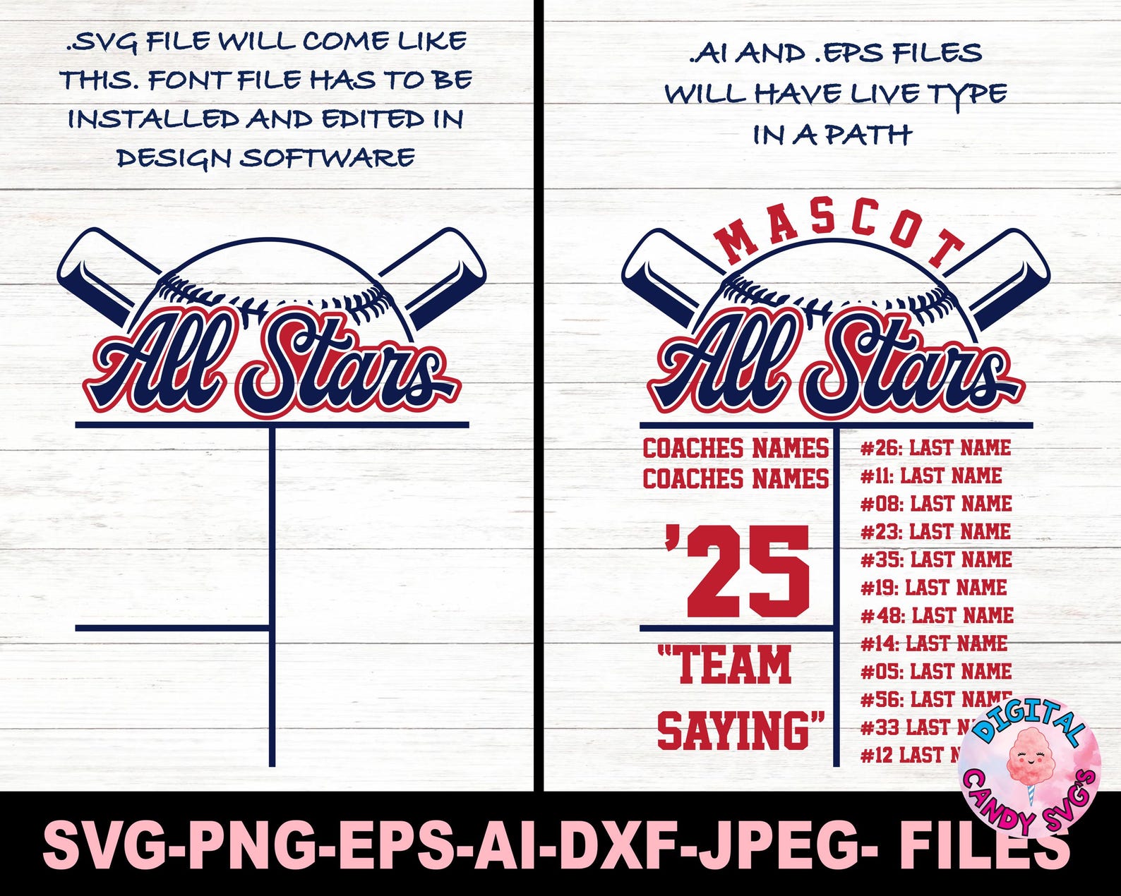 All Stars Roster Template Svg Png, Baseball Svg Png, All Stars Svg Png ...