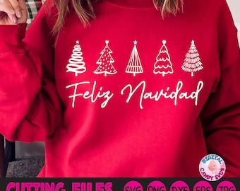 Feliz Navidad Svg, Merry Christmas Svg, Latina Svg, Mexican Svg, Puerto Rican Svg, Svg Files for Cricut, Silhouette Files, Spanish Christmas