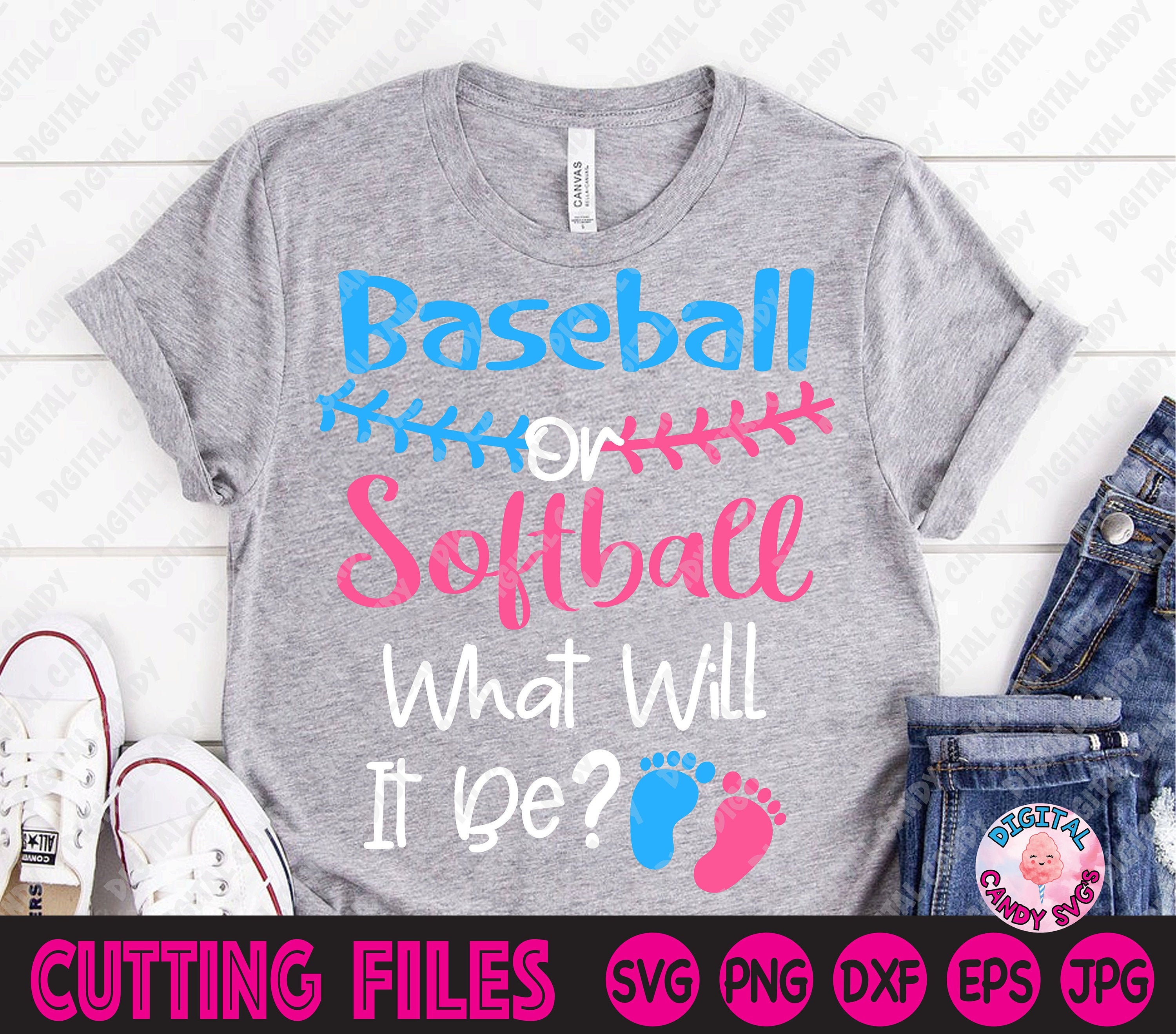 Softball Or Baseball Dad Loves You Gender Reveal T-Shirt Softball Or Baseball Dad Loves You Gender Reveal T-Shirt