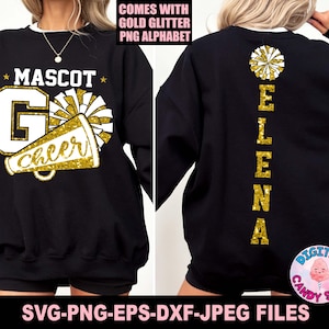 Cheer Svg Png, Cheerleading Svg, Cheerleader Svg, Cheer Mom Svg, Pom poms Svg, Megaphone Svg, Svg Files for Cricut, Cheer Team Template Svg