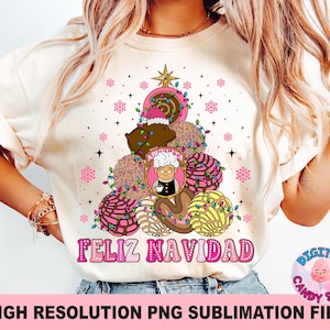 Mexikanisches Weihnachten PNG, Concha Chirstmas Baum Png, Cafecito y Pan Dulce, Weihnachten Latein PNG, Pan Dulce, Feliz Navidad Png, Latein Chirstmas